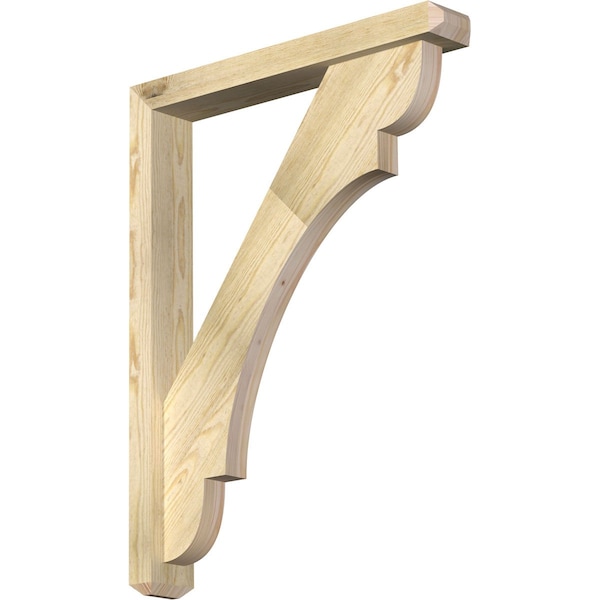 Ekena Millwork Olympic Craftsman Rough Sawn Bracket w/ Offset Brace, Douglas Fir, 4"W x 26"D x 34"H BKT0402X26X34OLY04RDF - main